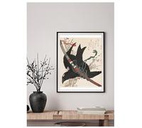 The little raven with the minamoto clan sword - Katsushika Hokusai Poster A4 Japanese Art Print Wall Decor Vintage Home Office Gift Aesthetic Room Decoration Timeless Design Artwork Japan Inspired