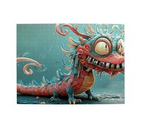The Little Red Dragon Wooden Puzzle 500 Piece Jigsaw Puzzle for Adults Challenging Puzzle for Game Size 15"x20.4"