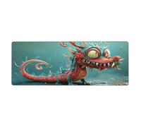 The Little Red Dragonfloral Print Mousepad Laptop Keyboard Mat Large Mouse Pad With Stitched Edges Long Non-Slip Rubber Base Spring Desk Pad For Office Home Desk Decor, 31.5" X 11.8"