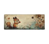 The Little Squirrel Is Taking Fruitsfloral Print Mousepad Laptop Keyboard Mat Large Mouse Pad With Stitched Edges Long Non-Slip Rubber Base Spring Desk Pad For Office Home Desk Decor, 31.5" X 11.8"