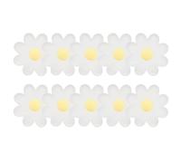The Little Stuff Daisy Paper Plates, White with Gold Print, Floral Design, Eco-Friendly, Disposable, Party Tableware, Round, 17.5 cm, 10-Pack, for Cakes and Celebrations
