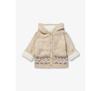 The Little Tailor Oatmeal Fairisle-pattern Wooden-button Knitted Hoody 3 Months-3 Years 12-18 Months