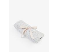 The Little Tailor The Little Tailor Brand-Patch Pointelle-Detail Cotton Blanket Grey 1Size