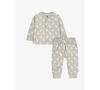 The Little Tailor The Little Tailor Bunny Long-Sleeve Cotton-Jersey Tracksuit 3-24 Months Grey 9-12 Months