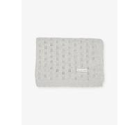 The Little Tailor The Little Tailor Pointelle Brand-Patch Cotton Blanket Grey 1 Size