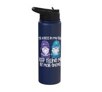 the Little Voices in My Head Keep Telling me get More Gnomes Stainless Steel Insulated Water Bottle
