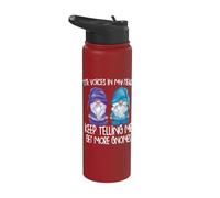 the Little Voices in My Head Keep Telling me get More Gnomes Stainless Steel Insulated Water Bottle