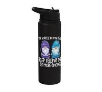 the Little Voices in My Head Keep Telling me get More Gnomes Stainless Steel Insulated Water Bottle