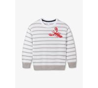 The Little White Company Girls Stripe Kids Lobster-motif Stripe-pattern Organic-cotton Jumper 2-6 Years 18-24 Months