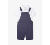 The Little White Company Girls Vy Kids Polo-top Branded-hardware Organic-cotton Dungarees 18 Months-6 Years 5-6