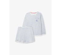 The Little White Company The Little White Company Sleepy Stripe Cotton Shortie Pyjamas 2-12 Years White/Blue 3-4 Years