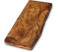 The Live Edge - Olive Wood Long Charcuterie Board | Rustic Large Wooden Cutting Board for Kitchen | Cheese and Bread Cutting Wood Board | Handmade Cutting Board for Meat | 16" L x 6.75" W x 0.75" Th
