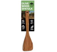 The Live Edge - Olive Wood Spatula for Cooking | Wooden Scraping Spoon with Flat Bottom Edge | Beautiful Wooden Spatula Turner Ideal for Nonstick Cookware, Stirring, Fry, Mixing, and Flipping