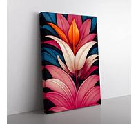 The Lively Flowers Canvas Wall Art Print Ready to Hang, Framed Picture for Living Room Bedroom Home Office Décor, 50x35 cm (20x14 Inch)