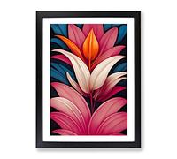 The Lively Flowers Framed Print | A2 Black Framed Wall Art | Ready to Hang | Modern Floral Picture | Living Room Bedroom Lounge Office