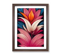 The Lively Flowers Framed Print | A3 Walnut Framed Wall Art | Ready to Hang | Modern Floral Picture | Living Room Bedroom Lounge Office