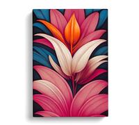 The Lively Flowers Purple, Blue, Pink Canvas Print for Living Room Bedroom Home Office Décor, Wall Art Picture Ready to Hang, 30x20 Inch (76x50 cm)