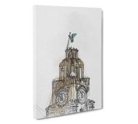 The Liver Building Liverpool Canvas Print | Gallery Wrapped 30mm Frame Wall Art | 30x20 inches | Ready to Hang | Modern Cityscape Picture | Living Room Bedroom Lounge Office