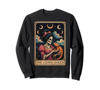 The Lizard Queen Bearded Dragon Tarot Card Skeleton Witchy Sweatshirt
