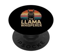 The Llama Whisperer Retro Sunset Llama PopSockets Adhesive PopGrip