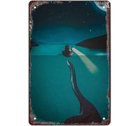 The Loch Ness Monster Folk Tale Vintage Travel Poster Retro Poster Metal Tin Sign Chic Art Iron Painting Bar People Cave Cafe Family Garage Wall Decoration 8x12inch