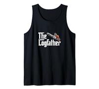 The Log Father Arborist Dad Chainsaw Tree Cutter Logger Tank Top