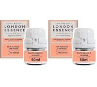 THE LONDON ESSENCE CO. Freshly Infused White Peach & Jasmine Soda Cartridge 50ml (Pack of 2)