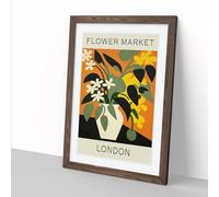 The London Flower Market Exhibition Framed Wall Art Print A2 Walnut