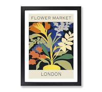 The London Flower Market Exhibition No. 1 Framed Print | A2 Black Framed Wall Art | Ready to Hang | Modern Floral Picture | Living Room Bedroom Lounge Office