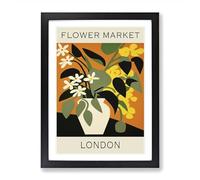 The London Flower Market Exhibition No. 8 Framed Print | A2 Black Framed Wall Art | Ready to Hang | Modern Floral Picture | Living Room Bedroom Lounge Office
