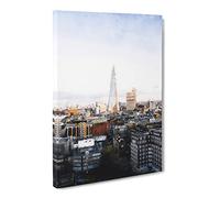 The London Skyline With The Shard Canvas Print | Gallery Wrapped 30mm Frame Wall Art | 30x20 inches | Ready to Hang | Modern Cityscape Picture | Living Room Bedroom Lounge Office