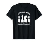 The London System Chess Opening Retro Silhouette Graphic T-Shirt