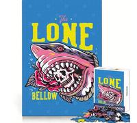 The Lone Bellow Shark Skull Adults 1000 Piece Jigsaw Puzzle Memory Training Quiet Enjoyment Precise Edges Perfect Present (38x52cm)