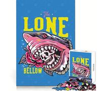 The Lone Bellow Shark Skull Jigsaw for Teenagers1000 Pieces Brain Exercise Soothing Downtime Precision Cut Festive Gift (50x75cm)