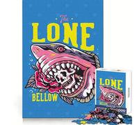 The Lone Bellow Shark Skull Jigsaw Puzzles 1000 Piece for Adults Logic Ability Unwind Easily Secure Join (38x26cm)