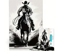 The Lone Rider Jigsaw Puzzles for Adults 1000 Pieces Brain Challenge Toy Quiet Fun Precise Cut Wall Art Decor (38x52cm)