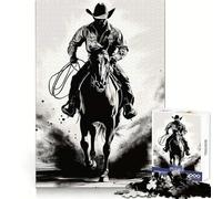 The Lone Rider Jigsaw Puzzles for Adults 1000 Pieces Brain Challenge Toy Quiet Fun Precise Cut Wall Art Decor (38x52cm)