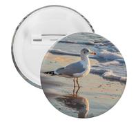 The Lone Seagulls Round Lapel Pin Badges Backpack Pins Brooch for Hats Clothing Decorations 12PCS