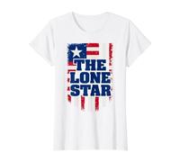 The Lone Star Liberia Distressed Flag Patriotic Independence Value Graphic T-Shirt, Women, White, L