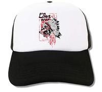 The Lone Wolf Native American Art Trucker Cap Baseball Hat Black