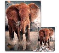 The Lonely Elephant 1000 Pieces Puzzles for Adults Impossible Jigsaw Puzzles for Adults for Holidays, Birthdays, And Family Game Nights 26X38CM/10.23x14.96inch