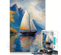 The Lonely Sailing Ship Puzzles for Teenagers 1000 Pieces Think Smart Toy Soothing Play Smooth Cut Amazing Present (50x75cm)