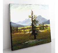 The Lonely Tree by Caspar david friedrich Classic Painting Canvas Wall Art Print Ready to Hang, Framed Picture for Living Room Bedroom Home Office Décor, 35x35 cm (14x14 Inch)