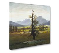 The Lonely Tree by Caspar david friedrich Classic Painting Canvas Wall Art Print Ready to Hang, Framed Picture for Living Room Bedroom Home Office Décor, 14x14 Inch (35x35 cm)