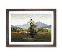 The Lonely Tree By Caspar David Friedrich Classic Painting Framed Wall Art Print, Ready to Hang Picture for Living Room Bedroom Home Office Décor, Walnut A2 (64 x 46 cm)
