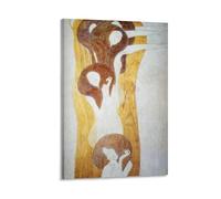 The Longing for Happiness Finds Repose in Poetry Gustav Klimt's Poster Cool Artworks Painting Wall Art Canvas Prints Hanging Picture Home Decor 20x30inch(50x75cm)
