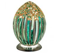The Look Mosaic Glass Egg Table Lamp - Green Deco Lighting ** Includes E27 LED Bulb ** - Art Deco Lamp