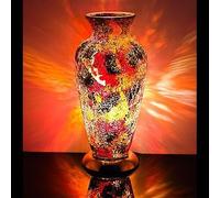 The Look RED Mosaic Glass VASE LAMP - Autumn Mood Lighting