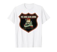 The Loose Alibi Lounge Funny Bulldog Mob Bar Sign Retirement Value Graphic T-Shirt, Men, White, S