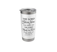 The Lord Bless You and Keep You Bible Verse Script Zephaniah Stainless Steel Insulated Tumbler
